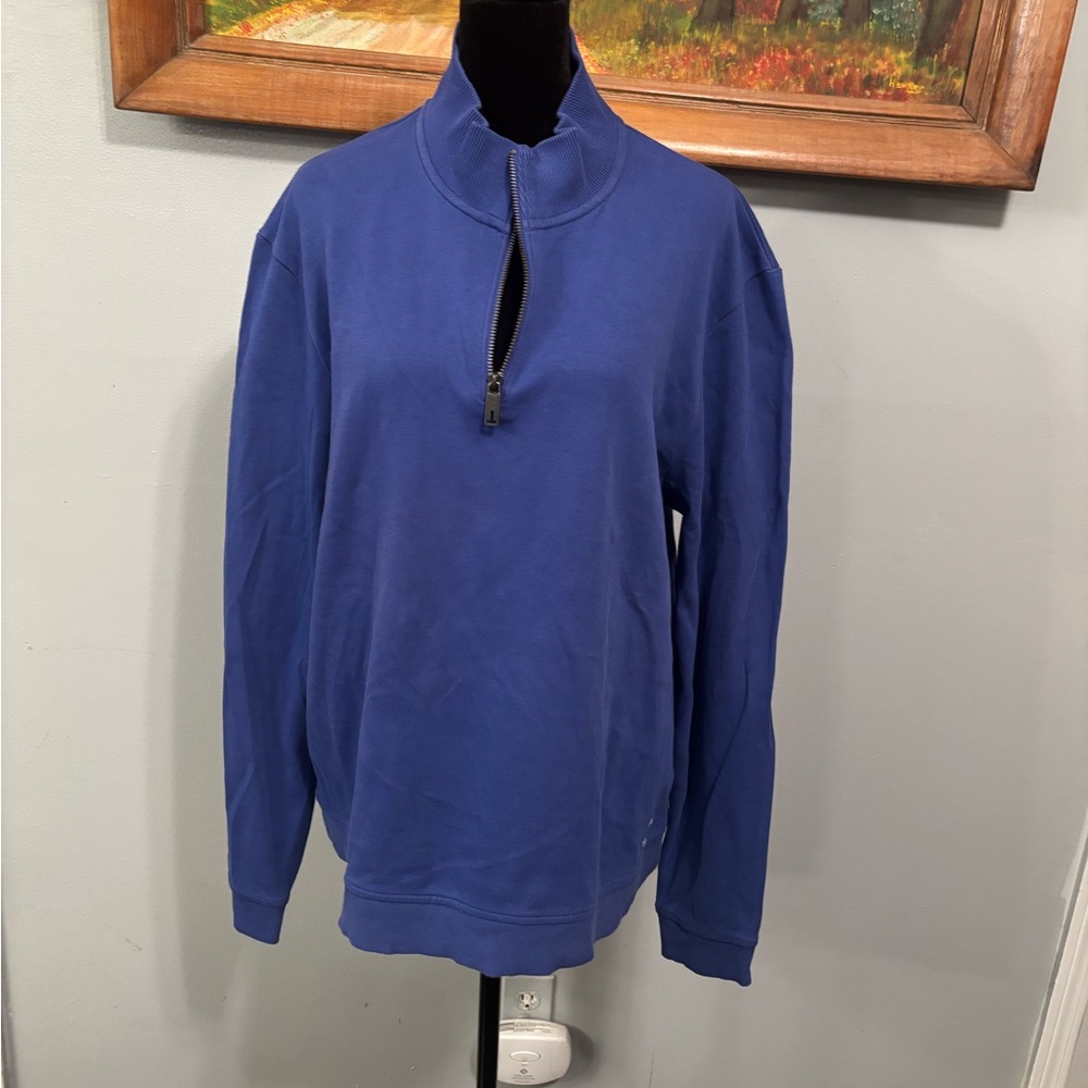 Ted Baker Men’s Deep Blue Quarter Zip Sweatshirt Size 6/XL